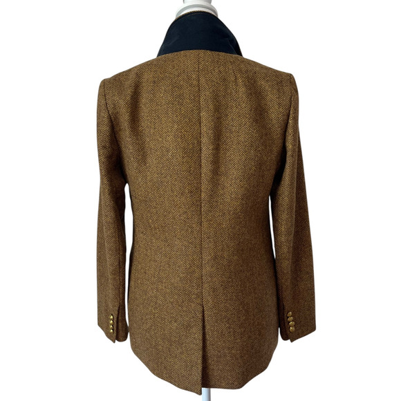 J.Crew Bristol Double Breasted Wool Herringbone Blazer Jacket Brown Size 4 - Picture 10 of 11